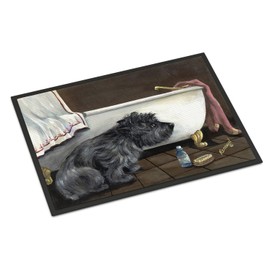 Caroline's Treasures PPP3250JMAT Cairn Terrier Bath Time Doormat 24x36 Front Door Mat Indoor Outdoor Rugs for Entryway, Non Slip Washable Low Pile, 24H X 36W