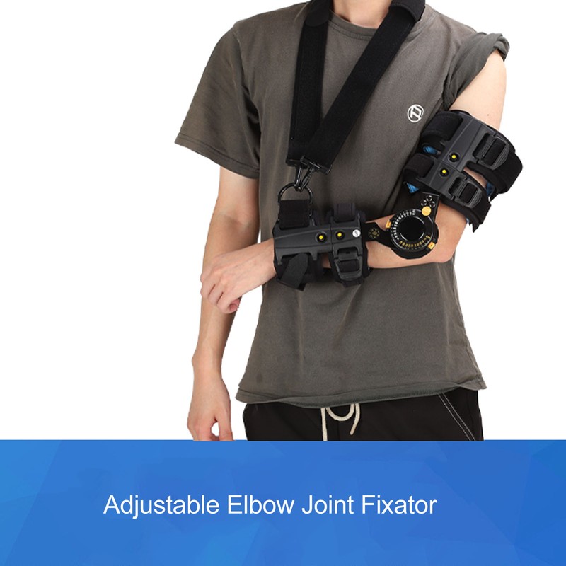Hinged Elbow Brace Adjustable Surgery Recovery Tendon Repairs Pad Removable