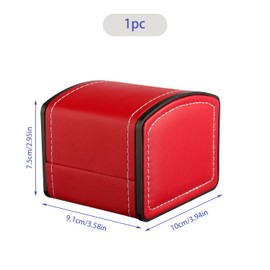Tabanzhe Portable PU Watch Case - Classic PU Leather Storage Case, High-Ended Watch Storage Case, Travel Watch Case Jewelry Storage Case Organizer with Removable Cushion (Red)