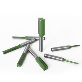 7PCS Router Bits Set 6.35mm (1/4 Inch) Shank 3 4 5 6 8 10 12mm Blade Diameter Double Flute Straight Bit for Woodworking Milling Cutter Tool