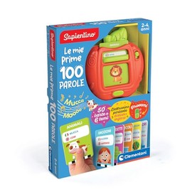 Clementoni Sapientino Le My First 100 Educational Game 2 Years, Electronic Italian Gift, Flashcards, Audio Cards for Learning New Words, English for Children, 16818, Multi-Colour