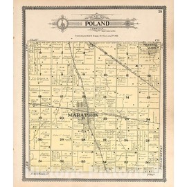 Historic 1908 Wall Map - Standard Atlas of Buena Vista County, Iowa : Including a plat Book of The Villages, Cities and townships of The County, map of The State - Poland 20in x 24in