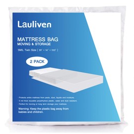 Lauliven 2-Pack Mattress Bag for Moving - Twin Size Mattress Storage Bag - 5 Mil Heavy Duty - Extra Thick Mattress Cover Protection - 39 x 100 Inch