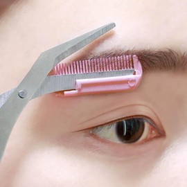 Self-Grooming Eyebrow Trimmer with Comb Scissor Blue/ONESIZE 2ea