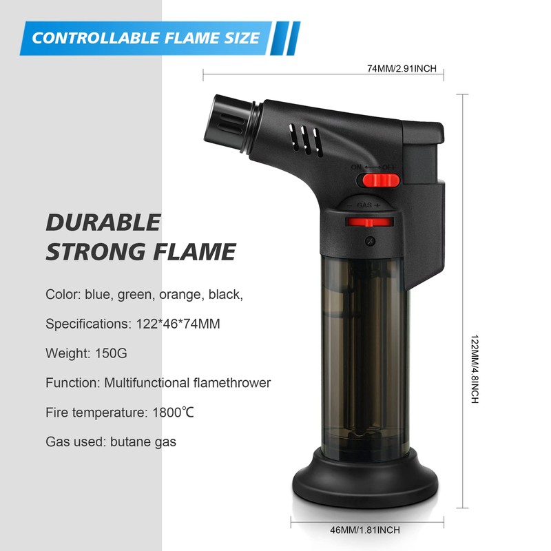 Samniu 4 Pack of Torch Lighter, Jet Flame, Butane gas,