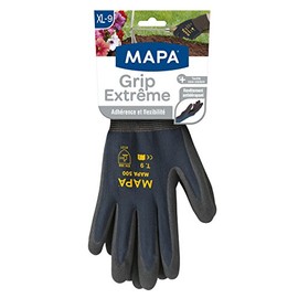 Mapa Garden Brico - Nitrile Coated Gardening Gloves - Grip, Comfort and Flexibility - Handling Gardening or DIY Tools - Set of 3 Pairs - Size XL