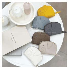 Giselle Women's Credit Card Case, Card Holder, Mini Wallet, Large Capacity, Lightweight, Elephant,, ecru