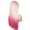 onemily Long Pink Wigs for Women 24Inch Straight Pink Wig