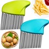 2PCS Crinkle Cutter Stainless Steel Crinkle Chopper French Fry Slicer