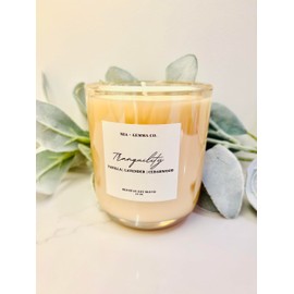 Mia + Gemma Co | Tranquility | Hand Poured Soy & Beeswax Candle 10 OZ | Beeswax Candles Scented | 60 Hours Long Burning | Natural Candles Non-Toxic Beeswax Candles | Decorative Candles | Cotton Wick