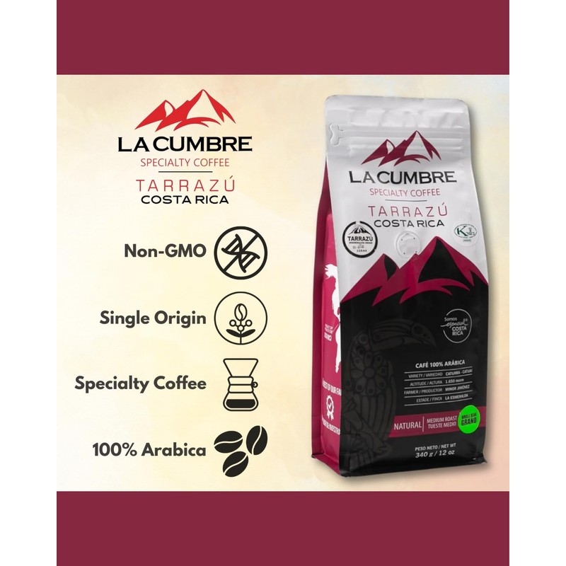 La Cumbre Specialty Coffee Whole Bean Medium Roast, Arabica Beans,
