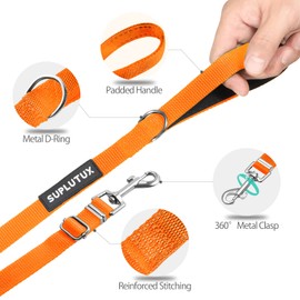 Training Lead for Dogs 15m/50ft Adjustable Long Line Dog Lead for Puppy Medium Large Dogs with Padded Handle & Storage Bag (Orange)