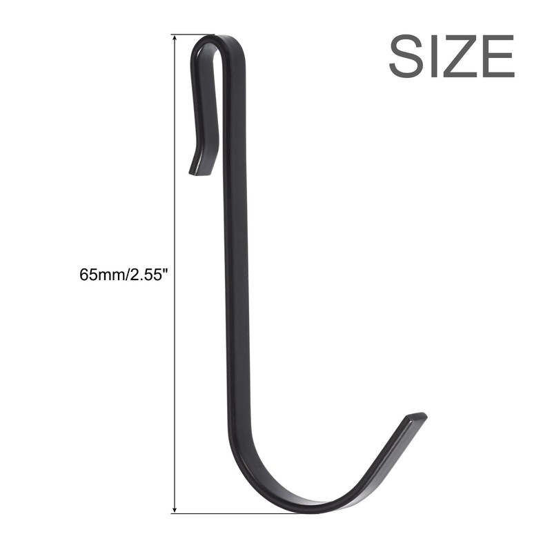 sourcing map 10pcs Stainless Steel J Shaped Hooks, Clip-on Hook