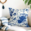 Joymaison 40x40 Pack of 4 Chinoiserie Flower Throw Pillow Cushion