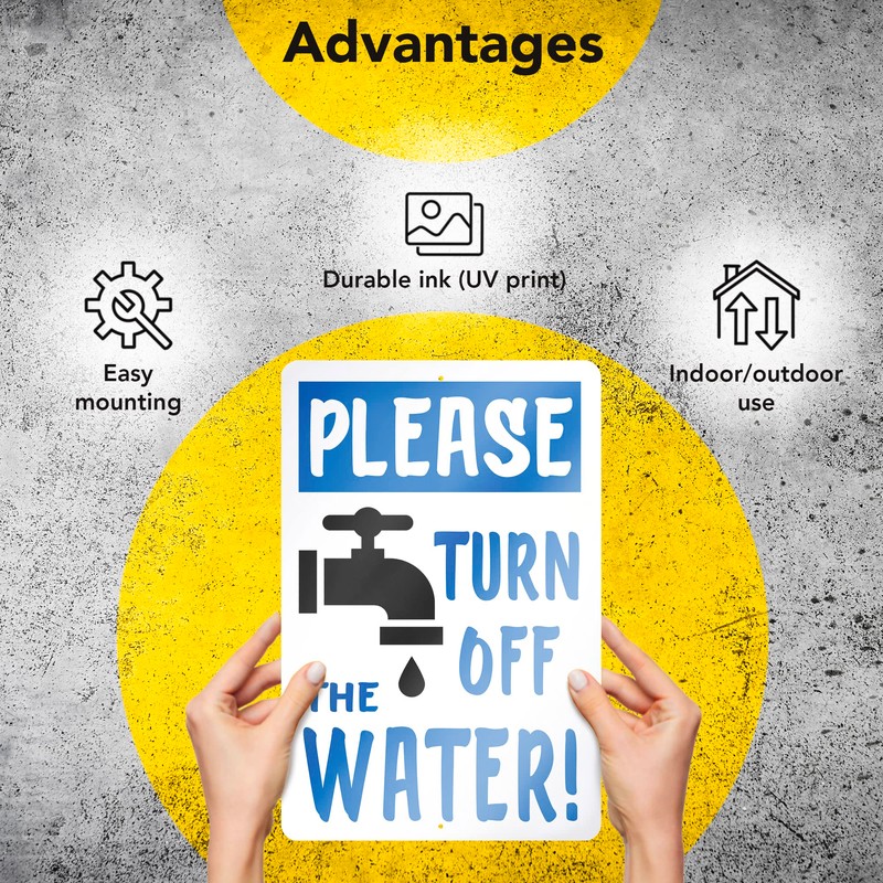 Please Turn Off the Water Sign - 8x12 Aluminum Don't