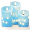 Homemory Flameless Candles with String Lights, 3 Pack Embedded Fairy