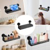 MIUUIPI Pack of 2 Movable Shower Shelves, Suction Cup, Bathroom