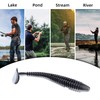 RUNCL ProBite Paddle Tail Swimbaits Black Silver, Soft Fishing Lures