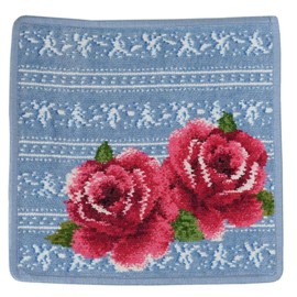 Fayler Handkerchief, Hand Towel, Towel Handkerchief, 9.8 inches (25 cm), Darndl Rose Blue