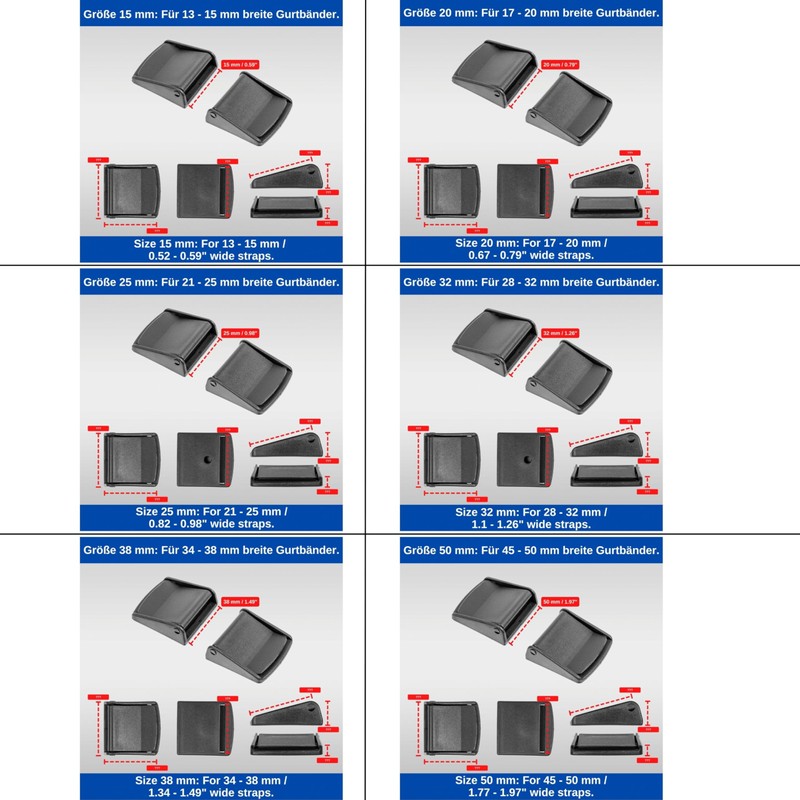 Your Day Mate Hard Plastic Webbing Buckle Clamp Lock Buckles