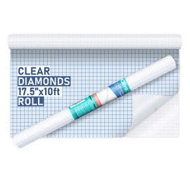 Diamonds Clear Contact Paper Roll for Books Crafts, 17.5in x 10ft Sticky Adhesive Clear Plastic Cover Protector Film Liner