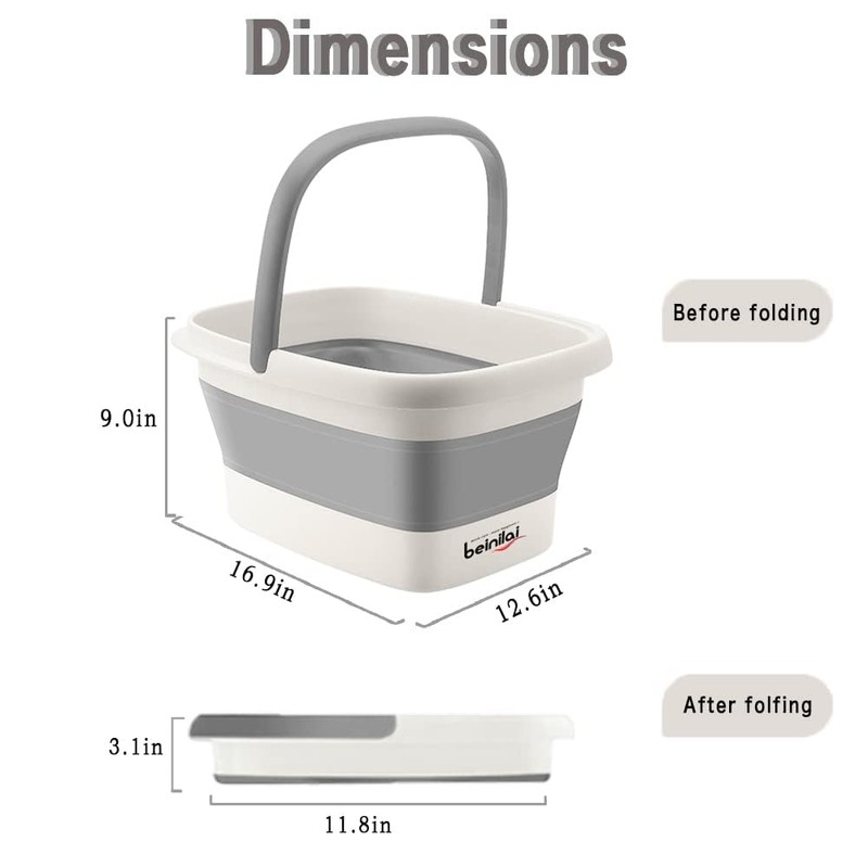 Collapsible Foot Bath Basin for Soaking Feet,Foot Soak Tub,Plastic Foot