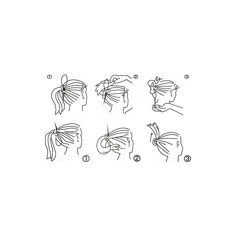 1Set(2pcs) Black Plastic Magic Hair Braid Ponytail Maker Clip Tool