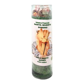HOLY Death Money-Palm Wax Spiritual Intention Spell Candle-[Green] | Vela CASA ESOTERICA PERFUMADA- (Santa Muerte Dinero)