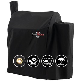 GrillTough Heavy Duty Smoker Cover for Outdoor Grill – Fits Popular Smoker Brands & Pro 575 Series Grills – Waterproof, Weather Resistant, UV & Fade Resistant with Adjustable Straps – Black