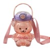 HUSHUI Kawaii Bear Straw Bottle, Portable Bear Shaped Water Bottle