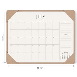 Jotsome Desk Calendar 2025-2026 with Desktop Mat, Large Academic Desk Pad Calendar From July 2025 to December 2026 22x17 inch, Desk Blotter Calendar for Home Office and School, Easy Planning, Apricot