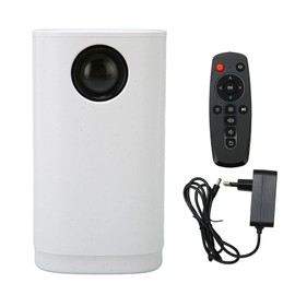 Mini Projector 1080P 16 to 100in Projection Remote Control Dual Speaker Portable Projector for Family Outdoor 100‑240V White EU Plug