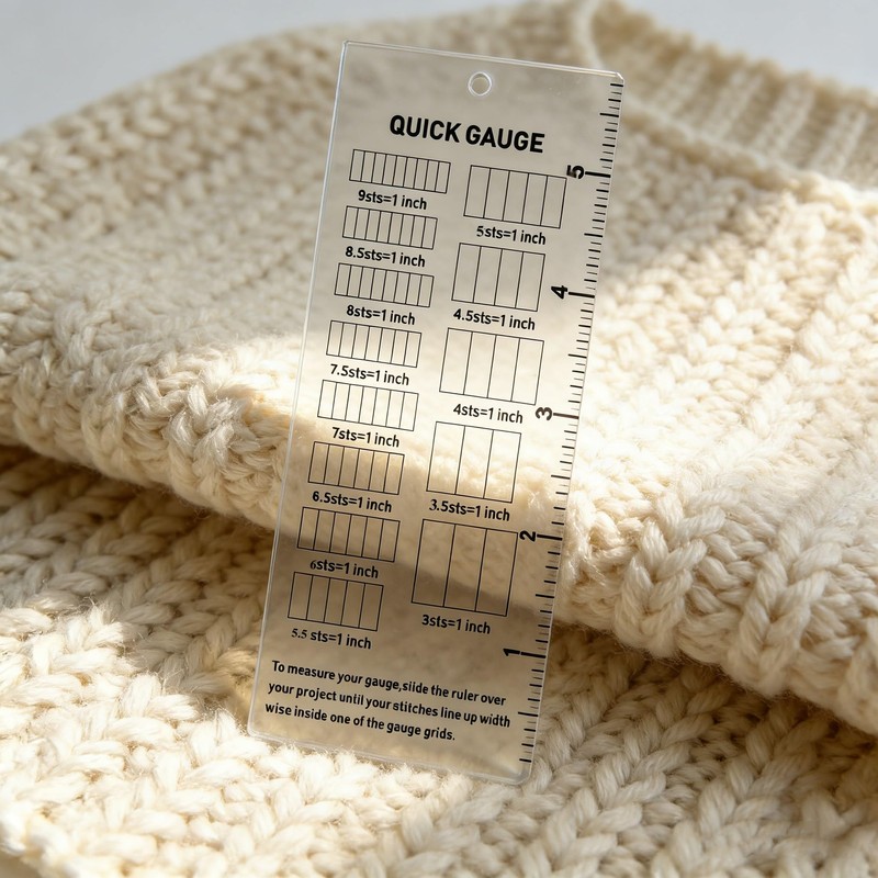 Quick Gauge Ruler Knitting and Crochet Gauge Tool Clear Acrylic