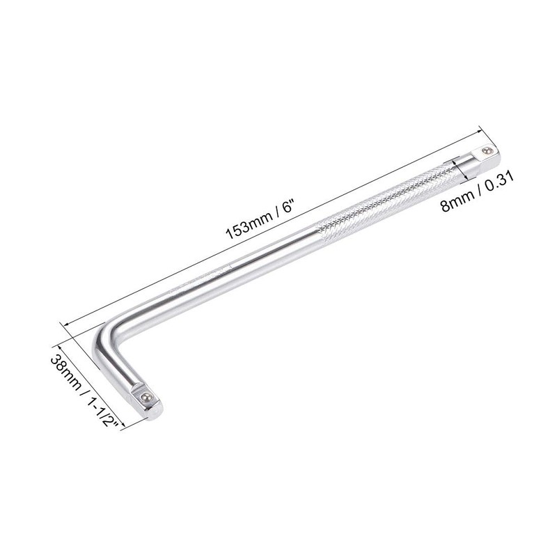 uxcell 1/4" Drive Socket Breaker L Shape Extension Bar Wrench,