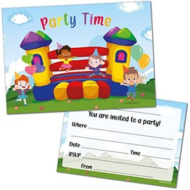 32 x Bouncy Castle Birthday Party Invitations - Double Sided (Invitations Only)