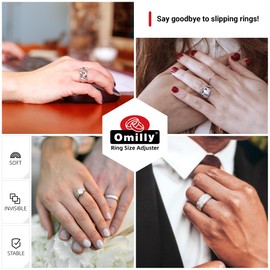 Omilly Ring Sizers for Loose Rings, 144-Pack 16 Sizes 6 Sheets, Invisible Ring Guards & Size Adjusters for Men & Women (Transparent, Grey, Nude)