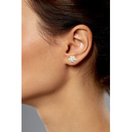 Miss Lovie ® Earrings Silver 925 Earrings Men Women Here In Da Raus Earrings Teenager Girls Cool Gifts For Women Crazy Gifts Stud Earrings Funny Gifts For Women, Silver, Cubic Zirconia