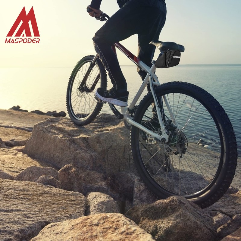 MASPODER Bike Tool Kit, Bike Saddle bag with Bike Pump