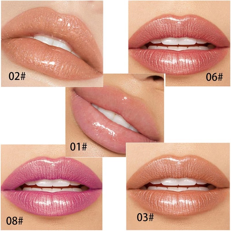 2pc Lip Plumping Gloss, Fine Glitter Pearl Lip Glaze, Long-Lasting