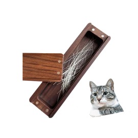 Pet Cat whiskers Beard Hair Collection Commemorative Storage magnet Walnut Solid Wood Box