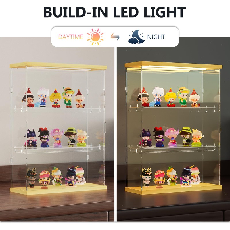 Acrylic Display Case for with LED Light Top Collectibles