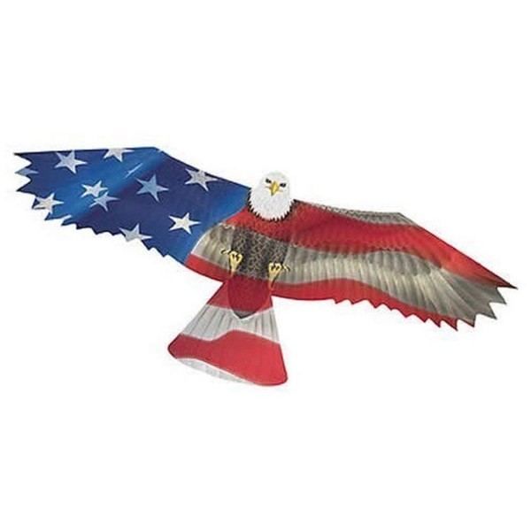 WindNSun Super Size 2D USA Patriot Eagle Nylon Kite, 50 Inches Wide