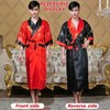 Bon amixyl Mens Silk Kimono Robe Reversible Silk Bathrobes Chinese