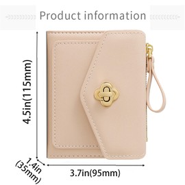 Farcauo Purse for Women Ladies Cat Small Wallet with ID Slot and Card Sleeves, #K Pink Minimalist Floral Wallet for Women, Classic