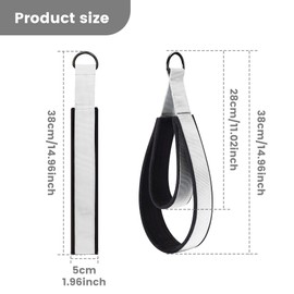2PCS Pilates Double Loop Strap for Reformer Fitness D-Ring Straps Handle, Yoga Pilates Equipmen D-Ring Exercise Strap for Gym Workout Home(Cloudy White)