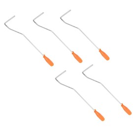 SagaSave 5 Pcs Paint Roller Handle Mini Size with Long Handle for 4" Roll, Orange for Home Decoration Painting (310mm)