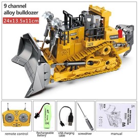 【Akeleo】Remote Control Car 1:20 Scale Children's Toy Remote Control Car（Special note: This product is not an all-metal item）:_Bulldozer