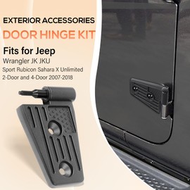 Door Hinge Kit Exterior Accessories Fits for Jeep Wrangler JK JKU Sport Rubicon Sahara X Unlimited 2007-2018 (Aluminum Alloy 8PCS)
