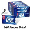 Dentyne Ice Peppermint Sugar Free Gum, 9 Packs of 16