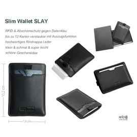 Small Leather Credit Card Holder with RFID Protection, Minimalist Men's Wallet, Mini Wallet Small, Slim Wallet Small, Credit Card Holder Black, black, M, rfid wallet